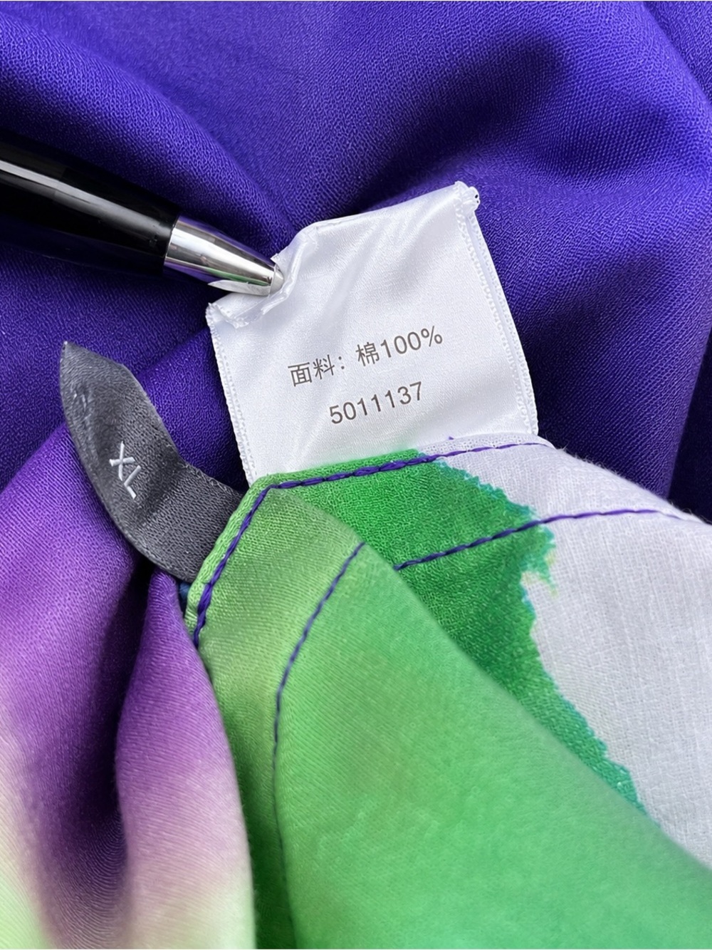 JNBY Purple and Lime Colorblock Button-Front Women’s Shirt Size S - Picture 6 of 6